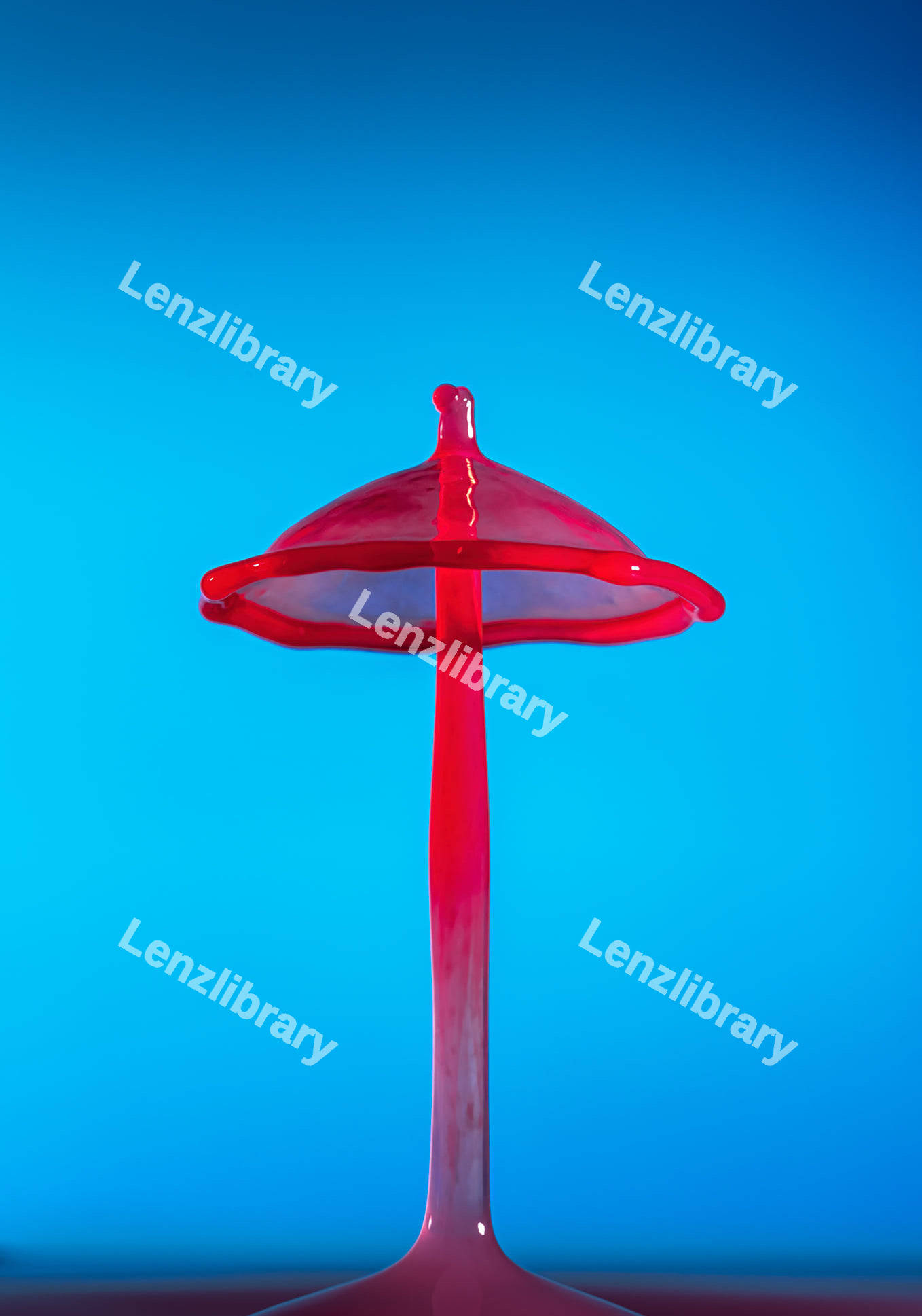 Red glass art